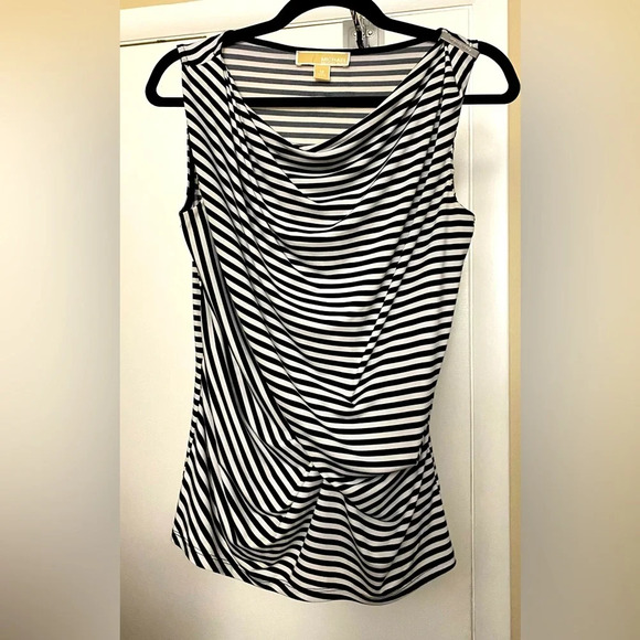 Michael Michael Kors Striped Cowl Neck Draped Sleeveless Top Size XS - Picture 1 of 6